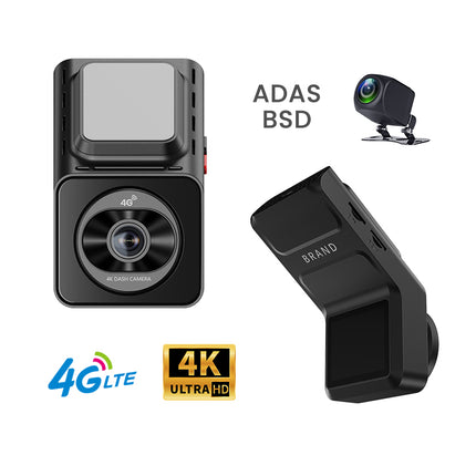 K26 front and rear dash cam, high-definition 4K recording, 4G product, remote viewing capability, high-quality dual-recording dashcam.