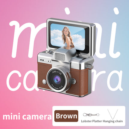 New Portable Vintage Compact Kids Student Mini Keychain Digital Camera Tiny Flip Screen Camera Mini Retro Digital Camera