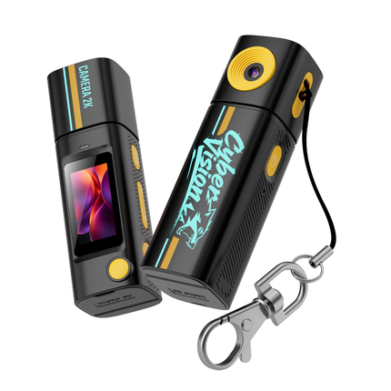Innovative Lipstick Design Mini Keychain Camera 2K HD Recording 230° Rotation Lens Thumb Camera Youth Series for Kids Student