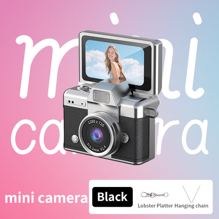 New Portable Vintage Compact Kids Student Mini Keychain Digital Camera Tiny Flip Screen Camera Mini Retro Digital Camera