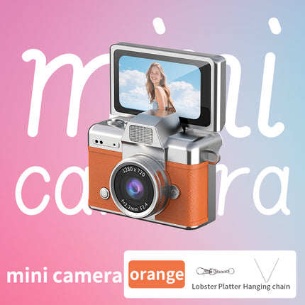 New Portable Vintage Compact Kids Student Mini Keychain Digital Camera Tiny Flip Screen Camera Mini Retro Digital Camera