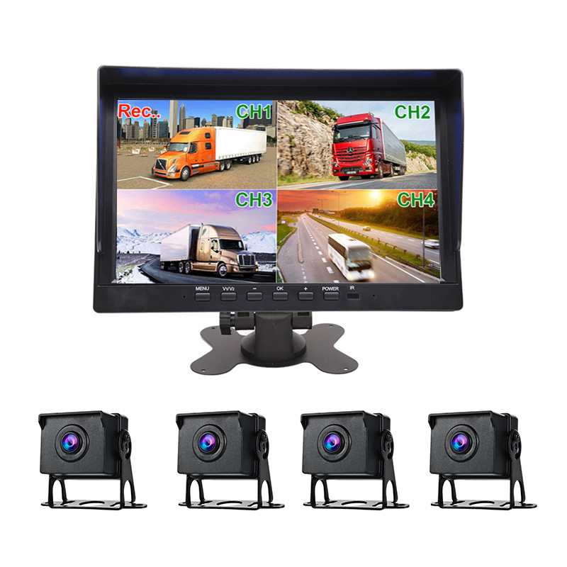 10.1inch IPS screen AHD 4CHs  Truck DVR 4 security view camera system kit Featured Image