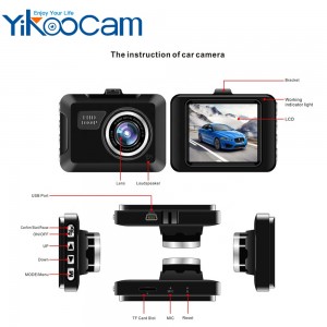 2.0 inch full 1080P driver recorder hd car dvr camera with loop recording