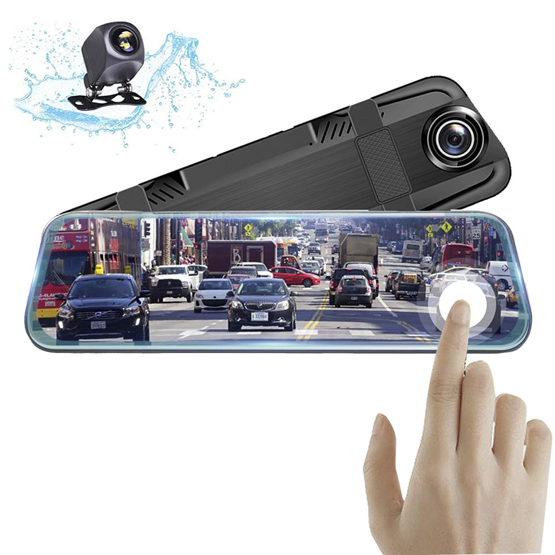 10 inch IPS touch screen mirror DVR Full 1080P dual lens  mirror rearview car camera Featured Image