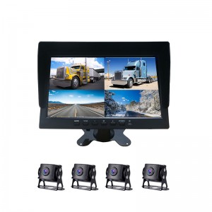 4CHS 7 inch truck camera 4split screen with G-sensor Loop recording function