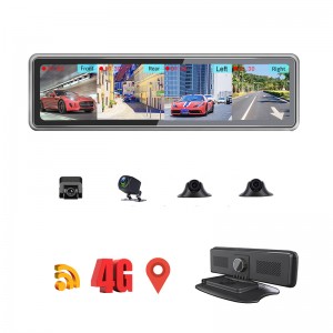 12inch Car Dvr with 4 channels wide view-angle Reverse Camera System with motion detection