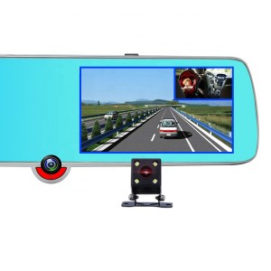 Full hd 1080P dual lens 170 degree 5.0 inch ips touch screen car camera with night vision