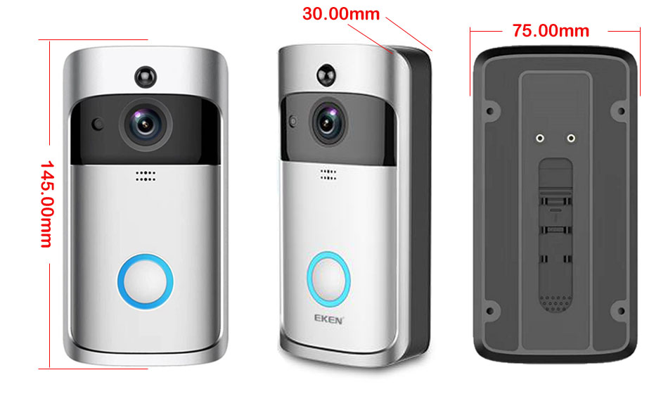 Smart WiFi Video Doorbell Camera Visual Intercom with Chime Night vision Wireless Home Security Camera