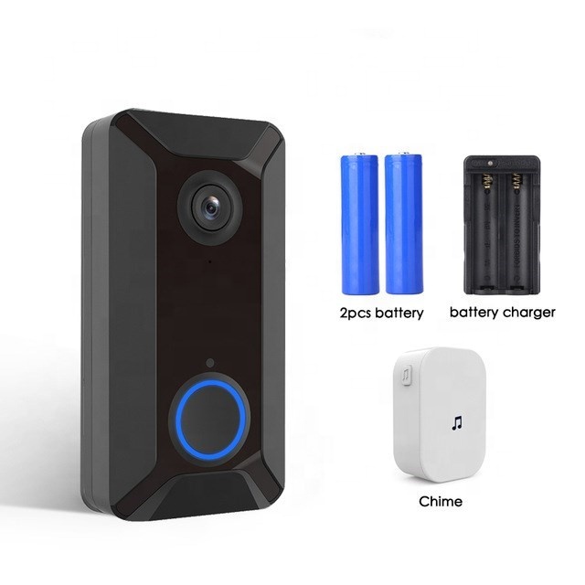 Wholesale ring video doorbell 720P wifi smart intercom night vision doorbell camera with chime