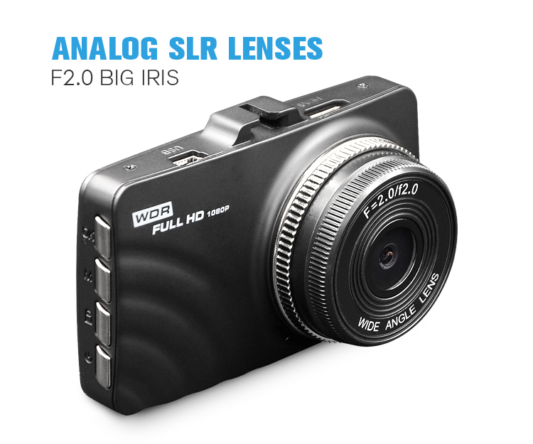 140D 3.0 inch screen G-sensor loop recorder dual lens dash camera for cars