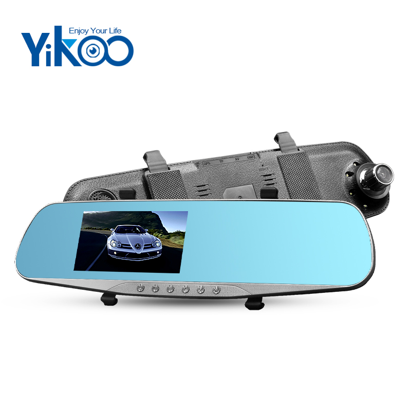 Full hd 1080p 4.3” night vision car recorder rearview dual lens car camera