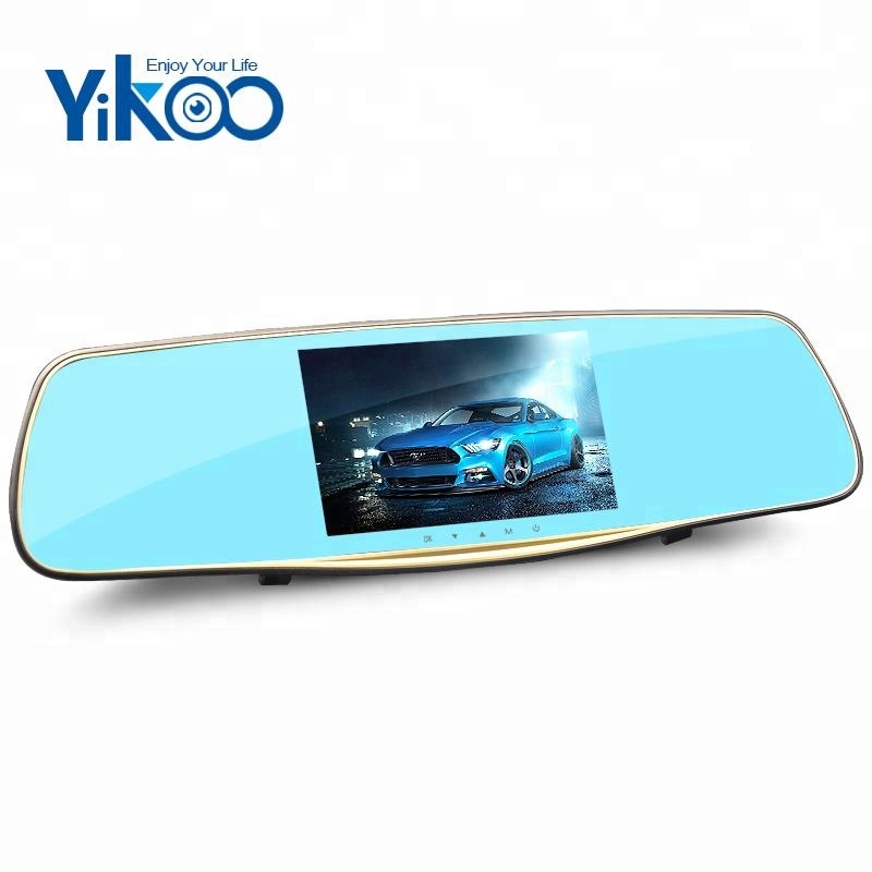 Factory Price 4k Video Camera - 5.0 inch car dvr dual rearview camera lens full hd looping recorder dash cam – Yikoo