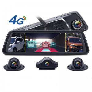1080P 10 inch Stream Media 4 Channel camera ADAS Android 4G GPS navigation wifi bluetooth rearview mirror cam recorder