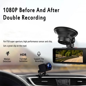 HD 3.16 Inch Dual Lens Image 1080P Hidden Wide Angle Driving Recorder Dash Cam Dual Lens Car DVR Camera Support Reversing