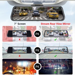 10 inch IPS touch screen Hisilicon 3355 dual camera rearview mirror car dvr hd 1080P for universal car