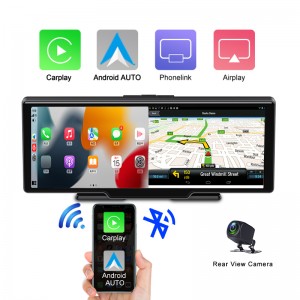 New 2K+1080P 10inch android carplay WIFI GPS navigation Dashcam